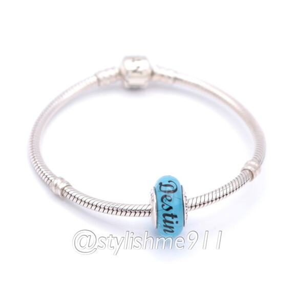 Authentic Pandora "Destin" Turquoise Murano Glass Charm - 790924 - Picture 5 of 11
